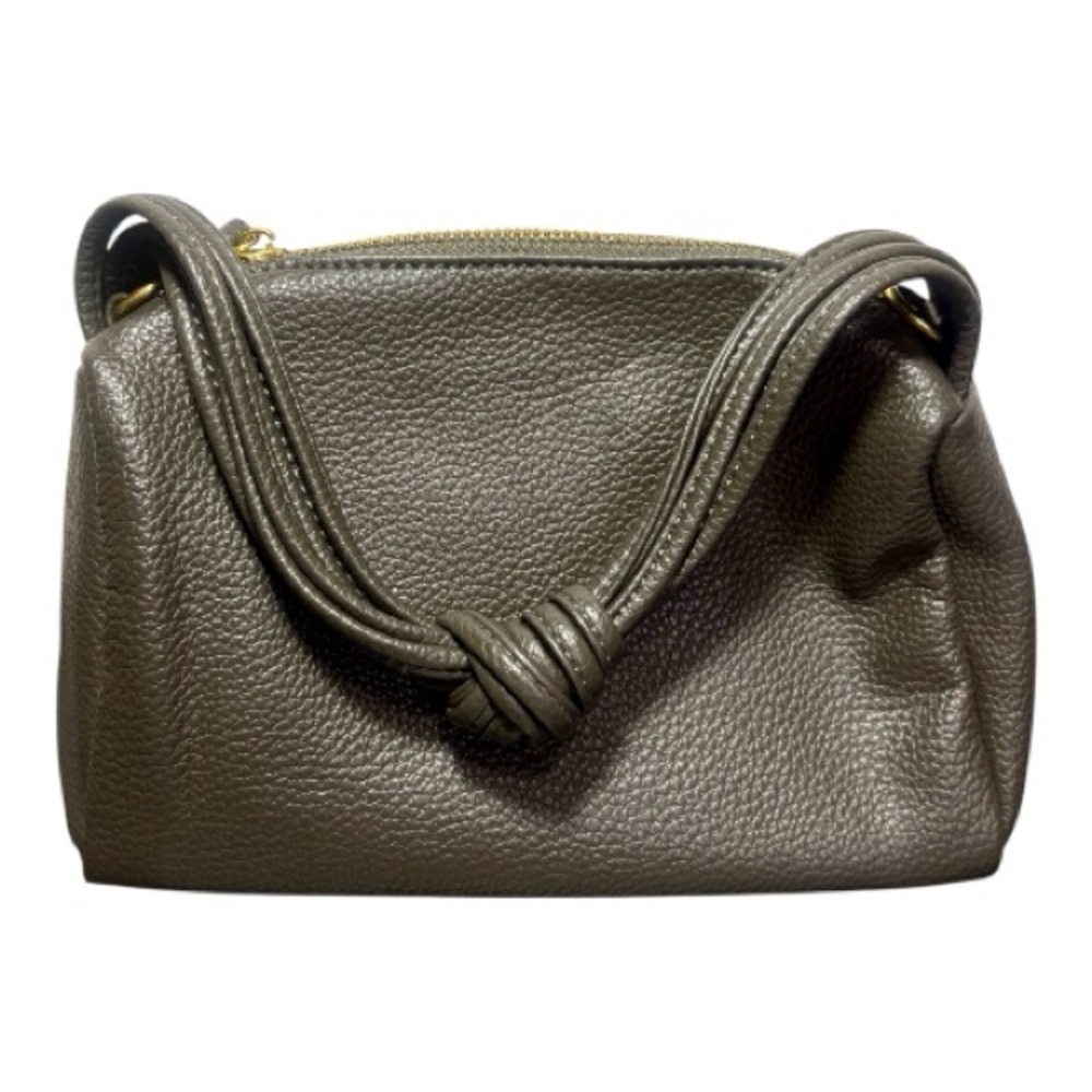 Chic Vegan Leather Grey Handbag with Crossbody Strap - Picture 1 of 6